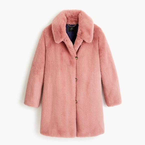 J. Crew Jackets & Blazers - NWOT - J. Crew Ash Rose Faux Fur Coat, L